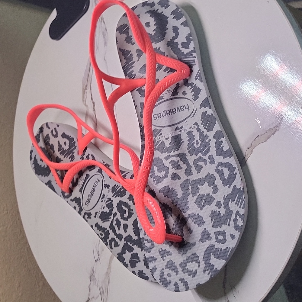 Havaianas Luna Pink Leopard Slingback Sandals